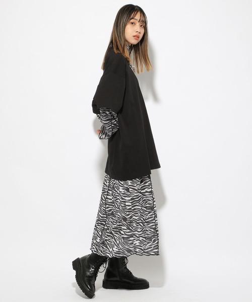 PBLIM（ページボーイリム）の「PAGEBOYLIM/レイヤードワンピース（ワンピース・レディース・ゼブラ/チェック・FREE）」の10枚目の写真