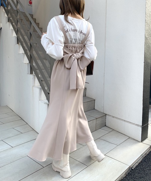 OLIVE des OLIVE（オリーブデオリーブ）の「【WEB限定】マーメイドジャンスカ/バックリボン/ワンピース（ワンピース・レディース・オフホワイト/ブラック/ベージュ/ブルー・FREE）」の3枚目の写真