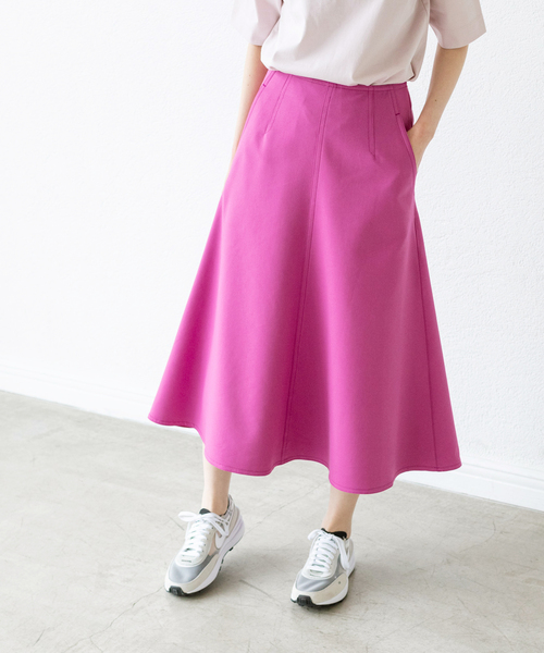CO/PLダブルクロスフォルムフレアスカート