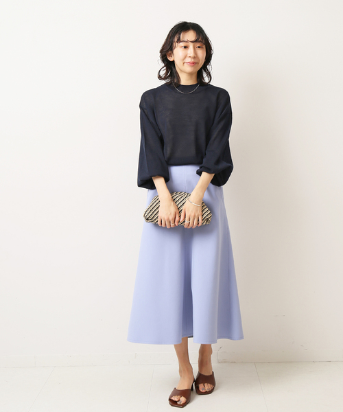 CO/PLダブルクロスフォルムフレアスカート