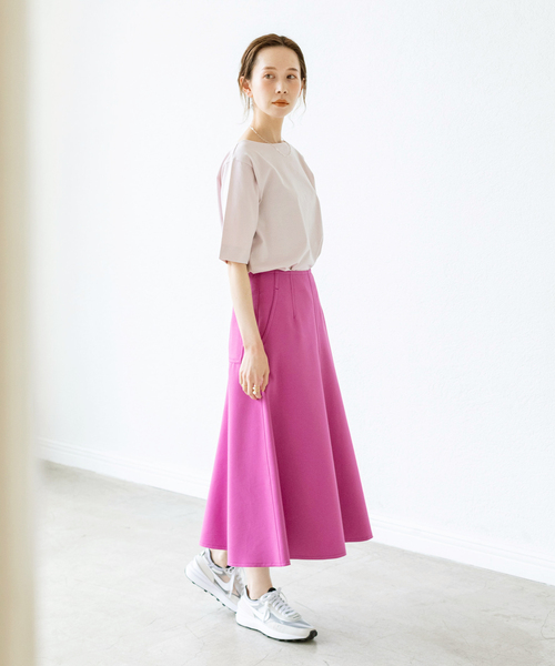 CO/PLダブルクロスフォルムフレアスカート