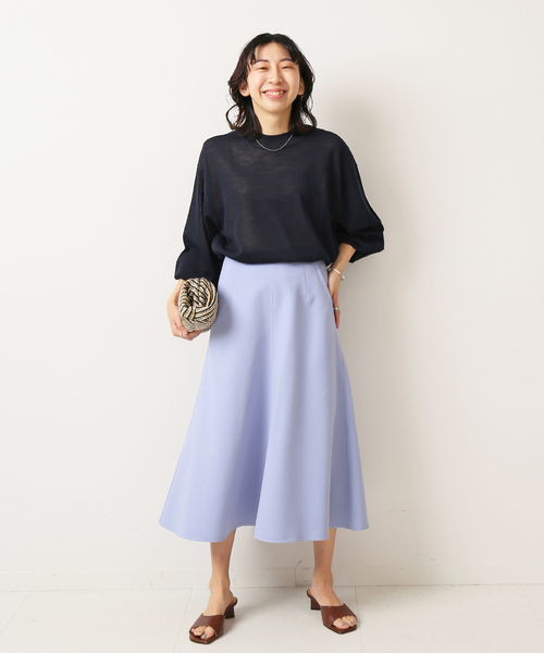 CO/PLダブルクロスフォルムフレアスカート