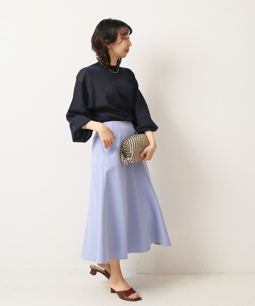 CO/PLダブルクロスフォルムフレアスカート