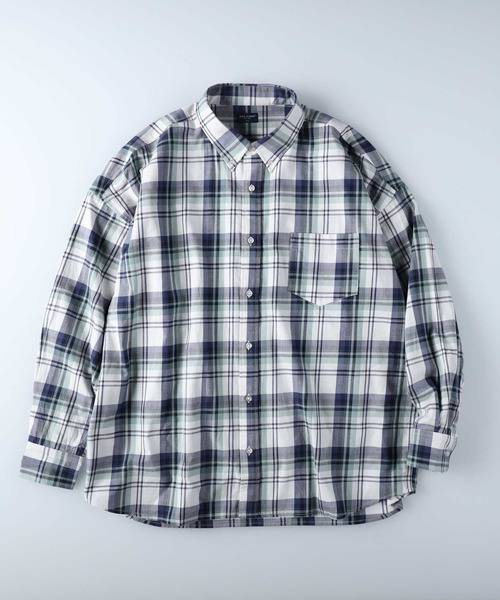 BACK NUMBER（バックナンバー）の「【BACK NUMBER】ビッグシルエットチェックシャツ（シャツ/ブラウス・メンズ・グリーン/ベージュ/ブラック・L/S/M）」の9枚目の写真