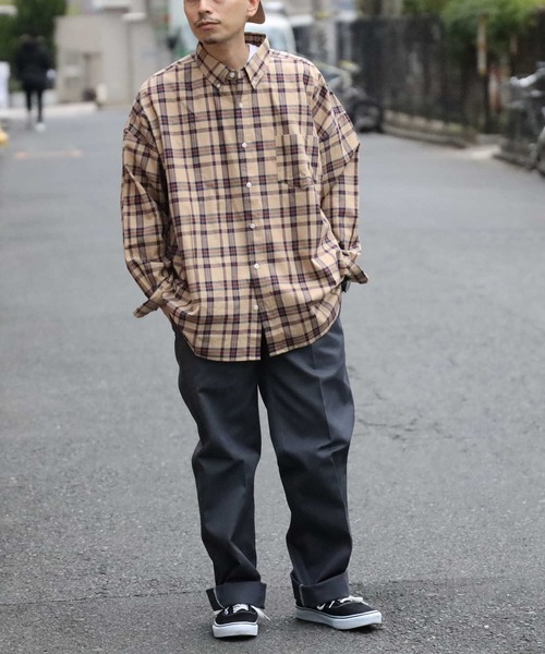 BACK NUMBER（バックナンバー）の「【BACK NUMBER】ビッグシルエットチェックシャツ（シャツ/ブラウス・メンズ・グリーン/ベージュ/ブラック・L/S/M）」の12枚目の写真