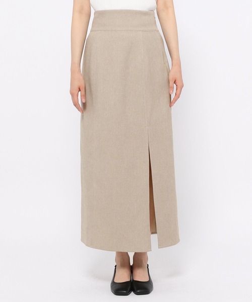 mysty woman（ミスティウーマン）の「リネンライクタイトスリットスカート 275717（スカート・レディース・ベージュ/オレンジ/チャコール・FREE）」の15枚目の写真