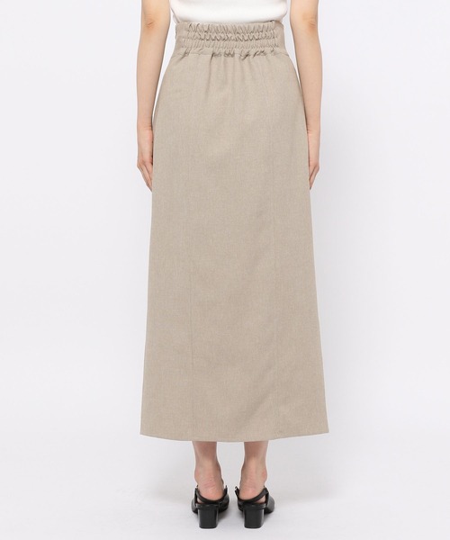 mysty woman（ミスティウーマン）の「リネンライクタイトスリットスカート 275717（スカート・レディース・ベージュ/オレンジ/チャコール・FREE）」の18枚目の写真