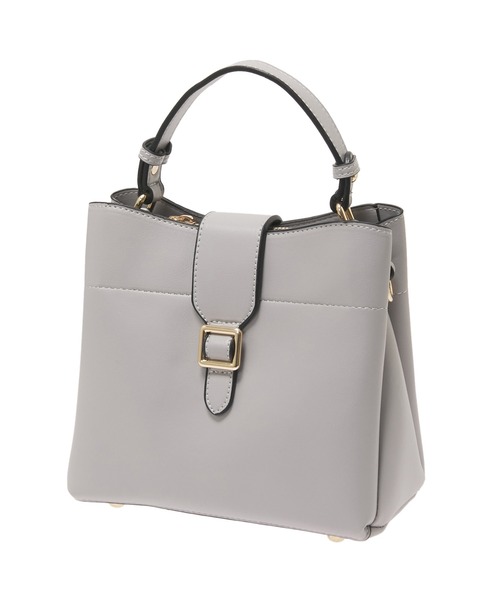 Edit Sheen（エディットシーン）の「【High-Line】スクエアフラップベルトカラーバッグ（ハンドバッグ・レディース・ホワイト/グレー・FREE）」の4枚目の写真