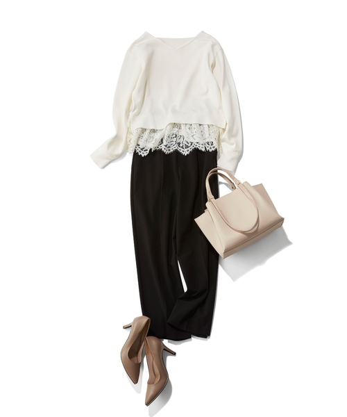 DRESKIP（ドレスキップ）の「◆洗えるセンタープレスワイドパンツ（その他パンツ・レディース・ブラック/ベージュ/レモンイエロー・02/03）」の10枚目の写真