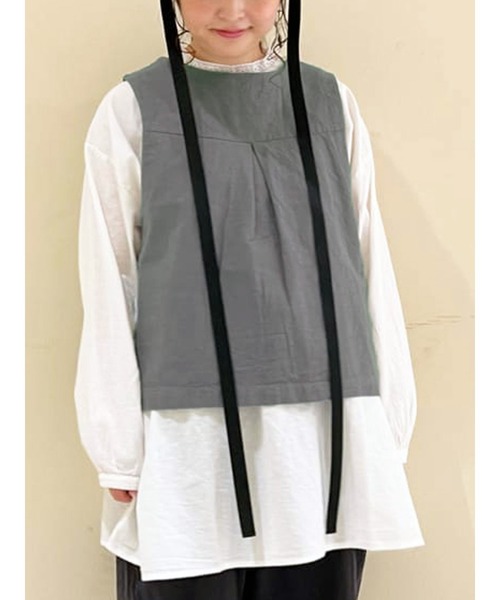 Samansa Mos2(サマンサ モスモス)の「胸元切替前後着ベスト(ベスト・レディース・オフホワイト/グリーン/ベージュ・フリ-)」の3枚目の写真