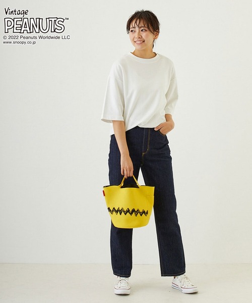 Vintage PEANUTS（ビンテージピーナッツ）の「ルートート/SNOOPY スヌーピー IP.Po-No(ポーノ).デリ.Peanuts-6T（トートバッグ・レディース・アイボリー/イエロー・FREE）」の16枚目の写真