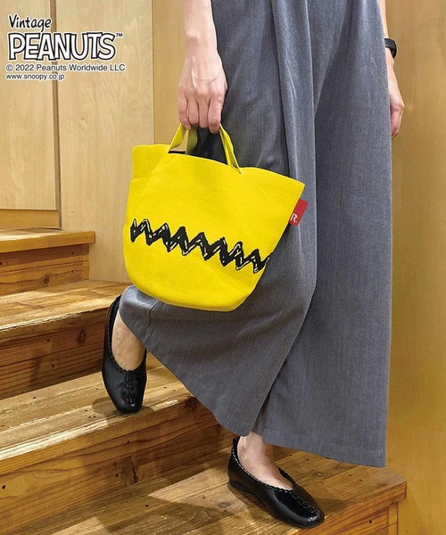 Vintage PEANUTS（ビンテージピーナッツ）の「ルートート/SNOOPY スヌーピー IP.Po-No(ポーノ).デリ.Peanuts-6T（トートバッグ・レディース・アイボリー/イエロー・FREE）」の20枚目の写真