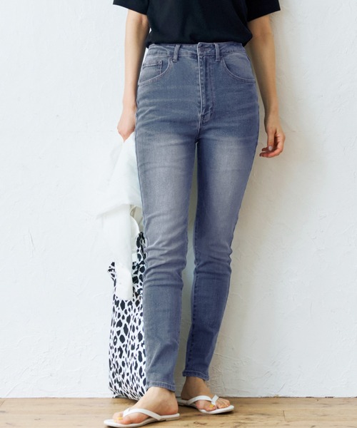 coca(coca)(コカ)の「ノンストレススキニー(デニムパンツ・レディース・ブルー系その他・S/M/L)」の1枚目の写真