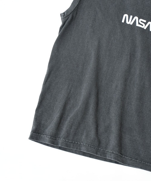 NASA（ナサ）の「【NASA】ノースリーブプリントTシャツ / Warm logo Pigment N/S Tee（Tシャツ/カットソー・レディース・チャコールグレー/アイボリー・FREE）」の13枚目の写真