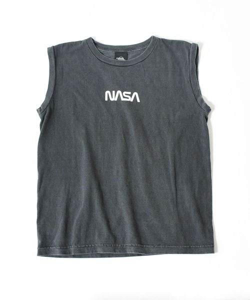 NASA（ナサ）の「【NASA】ノースリーブプリントTシャツ / Warm logo Pigment N/S Tee（Tシャツ/カットソー・レディース・チャコールグレー/アイボリー・FREE）」の10枚目の写真