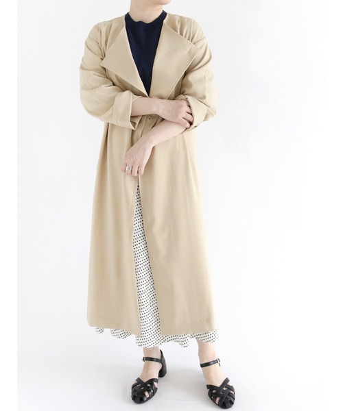 Te chichi TERRASSE（テチチテラス）の「ニュアンストレンチコート（トレンチコート・レディース・ベージュ/ネイビー/グリーン・ﾌﾘ-）」の2枚目の写真