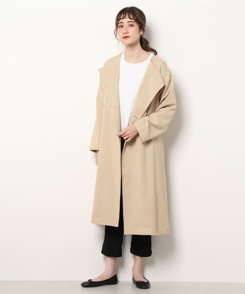 Te chichi TERRASSE（テチチテラス）の「ニュアンストレンチコート（トレンチコート・レディース・ベージュ/ネイビー/グリーン・ﾌﾘ-）」の8枚目の写真