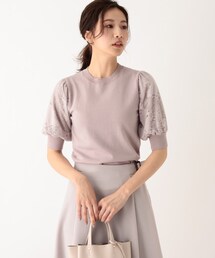 index | スリーブレースパフスリーブニット【WEB限定サイズ】(ニット/セーター)