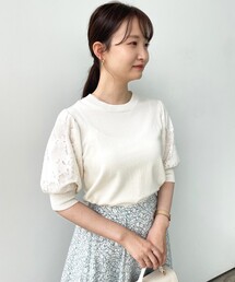 index | スリーブレースパフスリーブニット【WEB限定サイズ】(ニット/セーター)