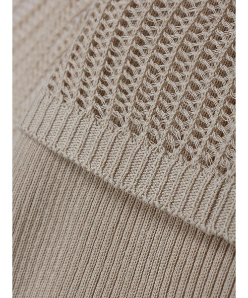 earth music&ecology（アースミュージックアンドエコロジー）の「［ＳＥＴ２点］ショートニット＋アメスリタンク（ニット/セーター・レディース・ベージュ/ブラック/オレンジ・FREE）」の22枚目の写真