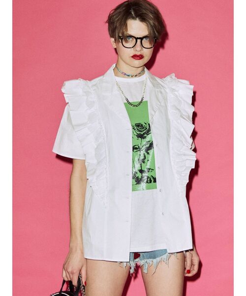 jouetie フリルレースシャツ ミックス jouetie ブラウス シャツ レース