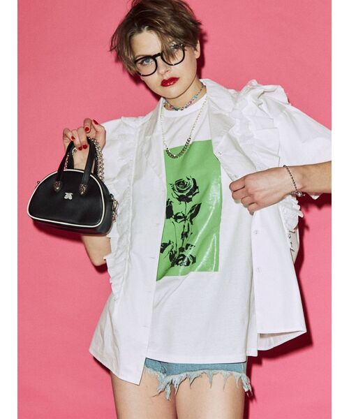 jouetie（ジュエティ）の「オープンカラーフリルレースシャツ（シャツ/ブラウス・レディース・オフホワイト/ブラック/その他1/その他2・MEDIUM）」の20枚目の写真