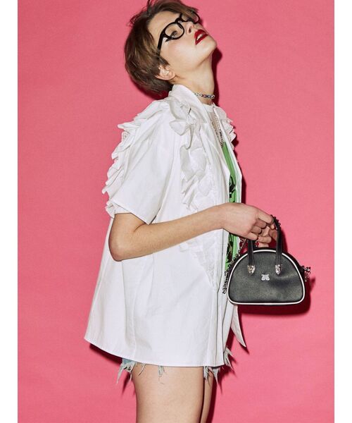 jouetie（ジュエティ）の「オープンカラーフリルレースシャツ（シャツ/ブラウス・レディース・オフホワイト/ブラック/その他1/その他2・MEDIUM）」の21枚目の写真