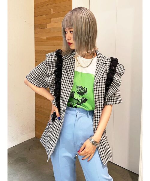 jouetie（ジュエティ）の「オープンカラーフリルレースシャツ（シャツ/ブラウス・レディース・オフホワイト/ブラック/その他1/その他2・MEDIUM）」の12枚目の写真