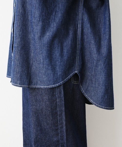 RODEO CROWNS WIDE BOWL（ロデオクラウンズワイドボウル）の「デニムフリルシャツ（シャツ/ブラウス・レディース・ライトブルー/ブルー・FREE）」の13枚目の写真