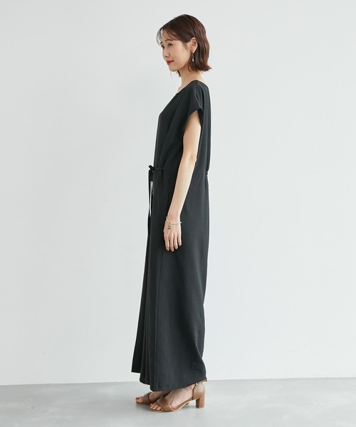 ROPE' PICNIC(ロペピクニック)の「【WEB限定】リネンライクオールインワン(つなぎ/オールインワン・レディース・グレー系その他/ブラック・38)」の3枚目の写真