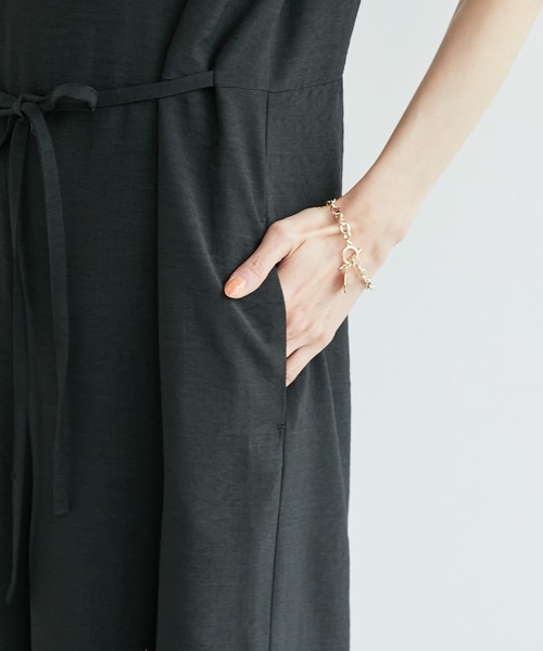 ROPE' PICNIC(ロペピクニック)の「【WEB限定】リネンライクオールインワン(つなぎ/オールインワン・レディース・グレー系その他/ブラック・38)」の10枚目の写真