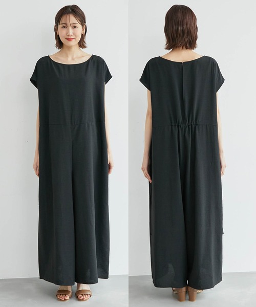 ROPE' PICNIC(ロペピクニック)の「【WEB限定】リネンライクオールインワン(つなぎ/オールインワン・レディース・グレー系その他/ブラック・38)」の14枚目の写真