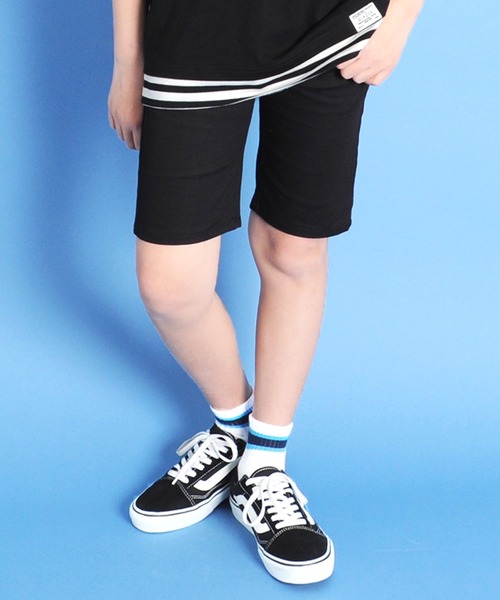 GLAZOS（グラソス）の「ツイルストレッチ・5ポケットハーフパンツ（その他パンツ・キッズ・ブラック/カーキ/ネイビー/ベージュ・160cm/170cm/140cm/150cm/130cm）」の2枚目の写真