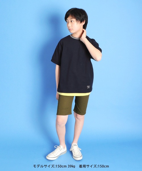 GLAZOS（グラソス）の「ツイルストレッチ・5ポケットハーフパンツ（その他パンツ・キッズ・ブラック/カーキ/ネイビー/ベージュ・160cm/170cm/140cm/150cm/130cm）」の8枚目の写真