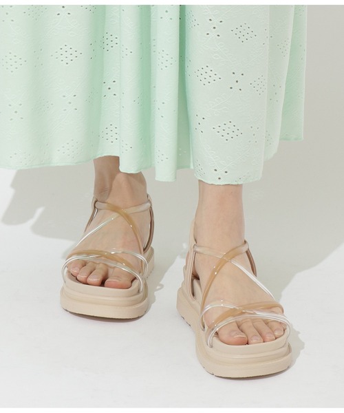 CHILLE（チル）の「クリアコードストラップサンダル（サンダル・レディース・ベージュ/ブラック/ブラウン・L/LL/S/M）」の3枚目の写真