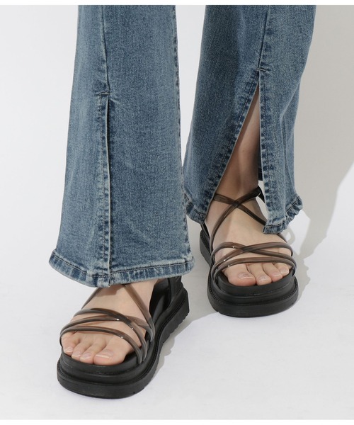 CHILLE（チル）の「クリアコードストラップサンダル（サンダル・レディース・ベージュ/ブラック/ブラウン・L/LL/S/M）」の2枚目の写真