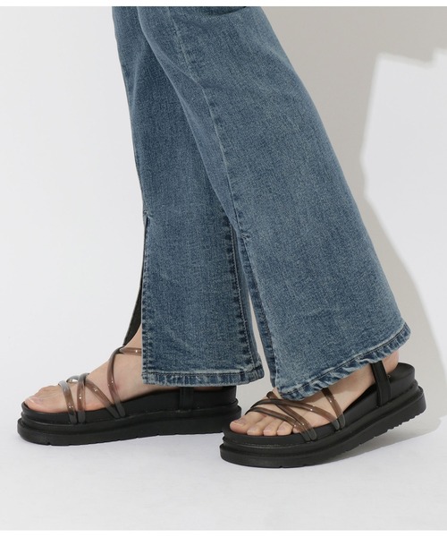 CHILLE（チル）の「クリアコードストラップサンダル（サンダル・レディース・ベージュ/ブラック/ブラウン・L/LL/S/M）」の6枚目の写真