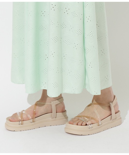 CHILLE（チル）の「クリアコードストラップサンダル（サンダル・レディース・ベージュ/ブラック/ブラウン・L/LL/S/M）」の9枚目の写真