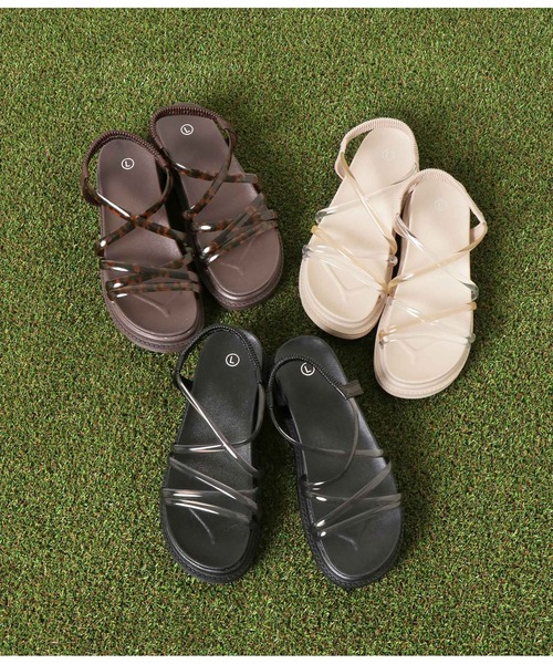 CHILLE（チル）の「クリアコードストラップサンダル（サンダル・レディース・ベージュ/ブラック/ブラウン・L/LL/S/M）」の13枚目の写真