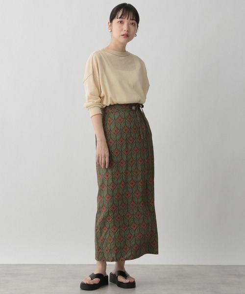 LOWRYS FARM（ローリーズファーム）の「バイカラーシアプルオーバー６部袖　278914（Tシャツ/カットソー・レディース・ホワイト/ブラック/グリーン・FREE）」の4枚目の写真