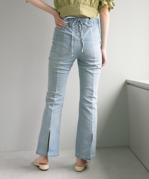 OLIVE des OLIVE（オリーブデオリーブ）の「後ろスリットレースアップデニムパンツ（デニムパンツ・レディース・サックスブルー/ブラック系その他・FREE）」の17枚目の写真