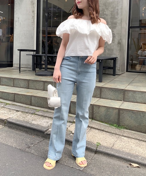 OLIVE des OLIVE（オリーブデオリーブ）の「後ろスリットレースアップデニムパンツ（デニムパンツ・レディース・サックスブルー/ブラック系その他・FREE）」の8枚目の写真