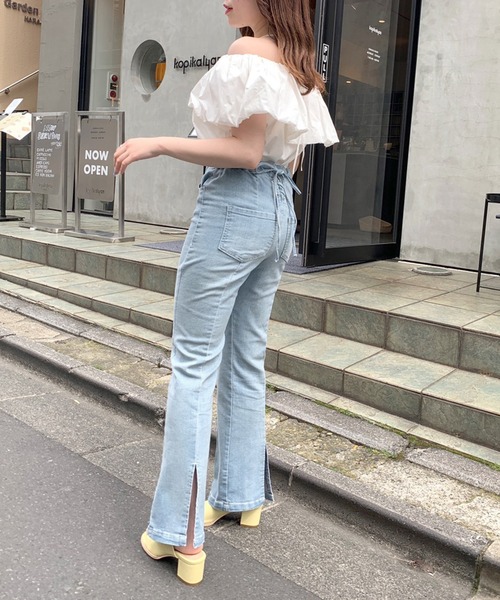 OLIVE des OLIVE（オリーブデオリーブ）の「後ろスリットレースアップデニムパンツ（デニムパンツ・レディース・サックスブルー/ブラック系その他・FREE）」の15枚目の写真
