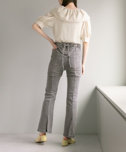 OLIVE des OLIVE（オリーブデオリーブ）の「後ろスリットレースアップデニムパンツ（デニムパンツ・レディース・サックスブルー/ブラック系その他・FREE）」の20枚目の写真