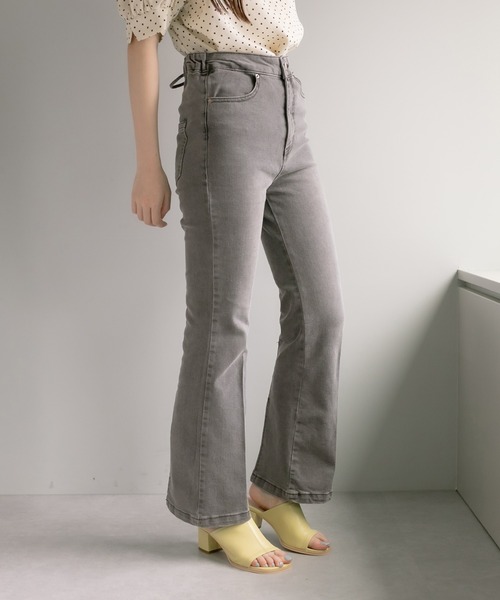 OLIVE des OLIVE（オリーブデオリーブ）の「後ろスリットレースアップデニムパンツ（デニムパンツ・レディース・サックスブルー/ブラック系その他・FREE）」の9枚目の写真