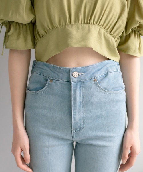 OLIVE des OLIVE（オリーブデオリーブ）の「後ろスリットレースアップデニムパンツ（デニムパンツ・レディース・サックスブルー/ブラック系その他・FREE）」の21枚目の写真