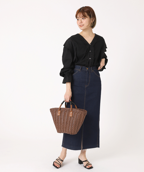 B.C STOCK(ベーセーストック)の「カットワークレースブラウス(シャツ/ブラウス・レディース・ブラック/ブラウン/ナチュラル・FREE)」の8枚目の写真