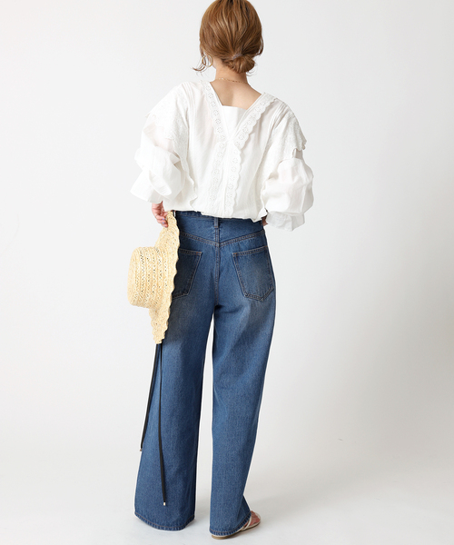 B.C STOCK(ベーセーストック)の「カットワークレースブラウス(シャツ/ブラウス・レディース・ブラック/ブラウン/ナチュラル・FREE)」の13枚目の写真