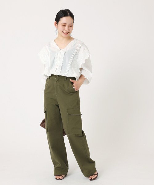 B.C STOCK(ベーセーストック)の「カットワークレースブラウス(シャツ/ブラウス・レディース・ブラック/ブラウン/ナチュラル・FREE)」の17枚目の写真