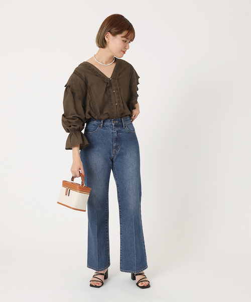 B.C STOCK(ベーセーストック)の「カットワークレースブラウス(シャツ/ブラウス・レディース・ブラック/ブラウン/ナチュラル・FREE)」の21枚目の写真